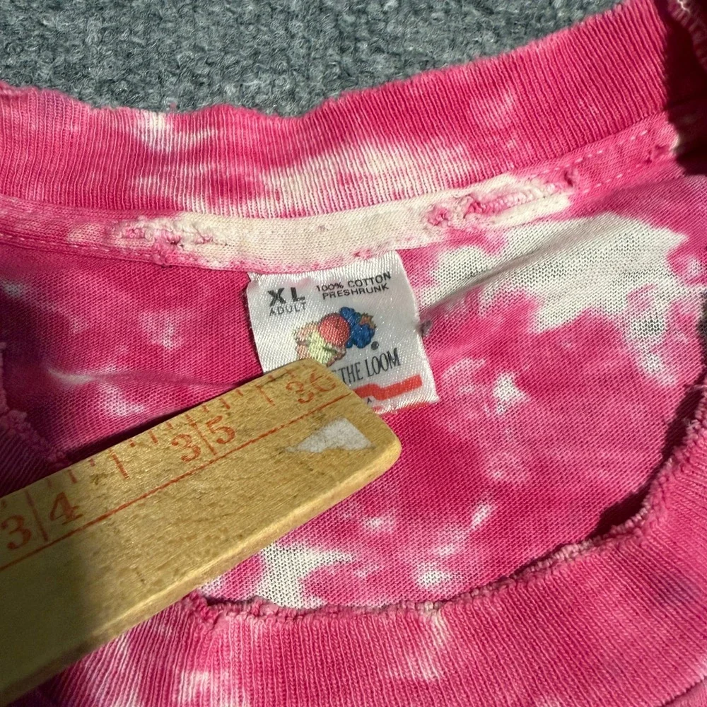 Vintage Fruit of the Loom Cherry Garcia Tie Dye T-Shirt XL Pink Purple 90s Tee